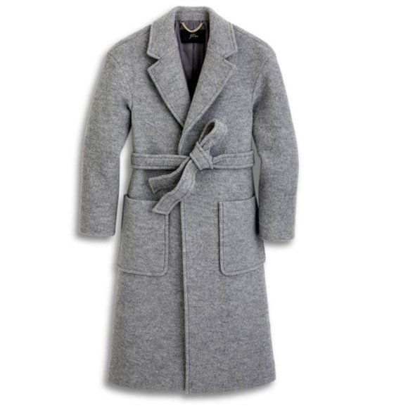 NWT. J. Crew long wrap 100% WOOL coat